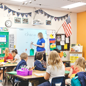 teacher having a class